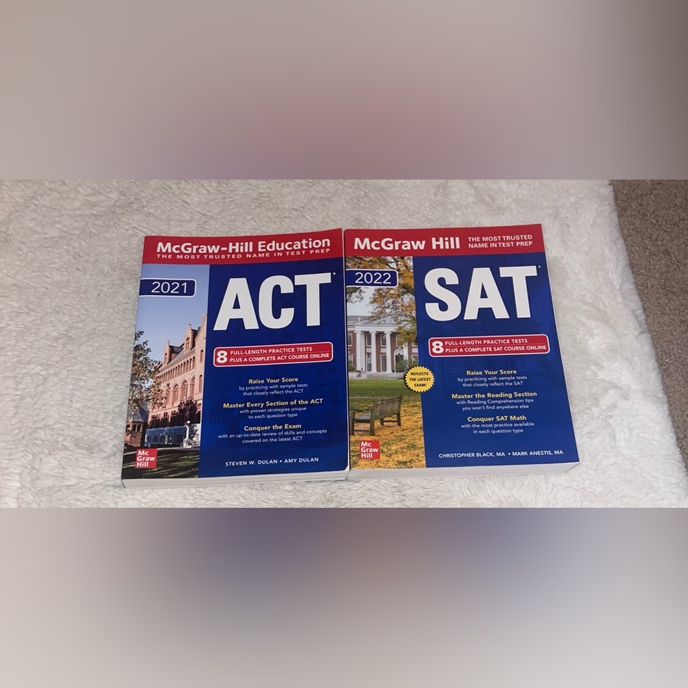 McGraw-Hill Education ACT & SAT Prep Books - Red and Blue